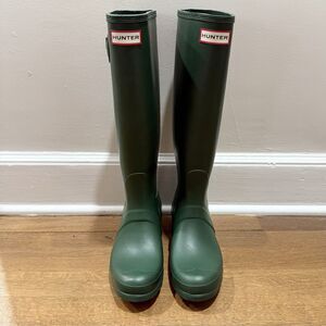 Hunter Forest Green Women's Original Tall Rain Boots Size 8